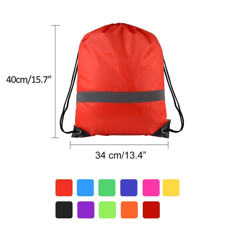 KUUQA 22 Pcs Drawstring Backpack Bag Bulk Reflective Backpack String Bags Cinch Sack Backpack for Team Yoga Sport Gym Traveling (11 Colors) - Image 2